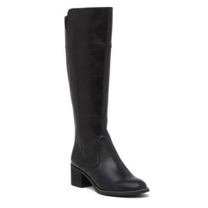 ✨NEW✨ FRANCO SARTO Lucianna Block Heel Tall Knee High Boot Black Sz US 7M